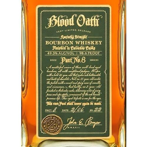 Blood Oath Pact No. 8 Kentucky Straight Bourbon Whiskey - Image 3