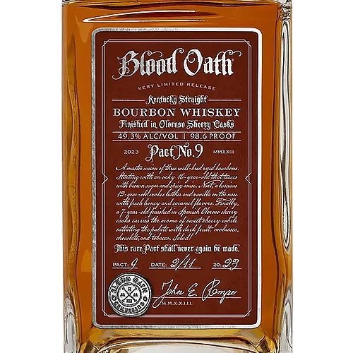 Blood Oath Pact No. 9 Kentucky Straight Bourbon Whiskey - Image 3