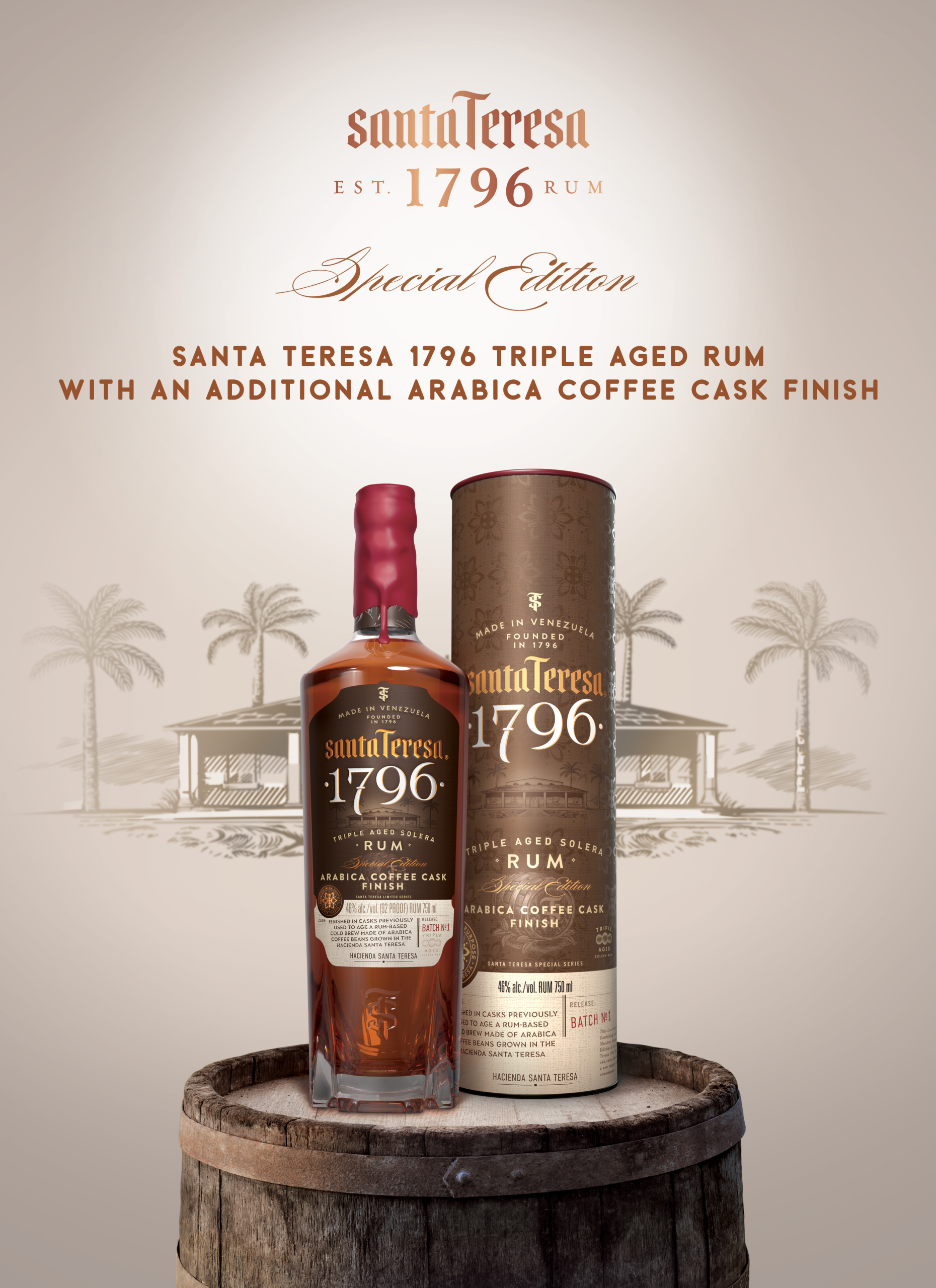 Santa Teresa® 1796 Rum Arabica Coffee Cask Finish Rum - Image 3